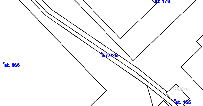 Parcela st. 577/25 v KÚ Struhařov u Benešova, Katastrální mapa