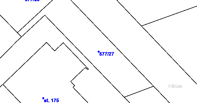 Parcela st. 577/27 v KÚ Struhařov u Benešova, Katastrální mapa