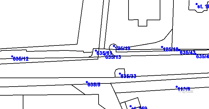 Parcela st. 635/13 v KÚ Struhařov u Benešova, Katastrální mapa