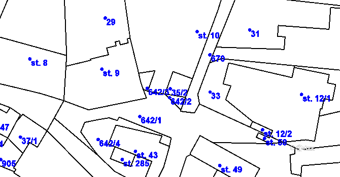 Parcela st. 35/2 v KÚ Struhařov u Benešova, Katastrální mapa
