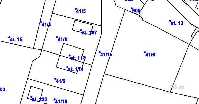Parcela st. 41/15 v KÚ Struhařov u Benešova, Katastrální mapa