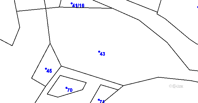 Parcela st. 43 v KÚ Struhařov u Benešova, Katastrální mapa