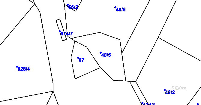 Parcela st. 48/5 v KÚ Struhařov u Benešova, Katastrální mapa
