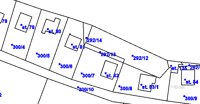 Parcela st. 292/13 v KÚ Struhařov u Benešova, Katastrální mapa