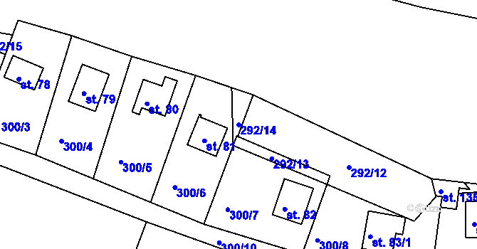 Parcela st. 292/14 v KÚ Struhařov u Benešova, Katastrální mapa