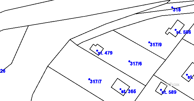 Parcela st. 479 v KÚ Struhařov u Mnichovic, Katastrální mapa