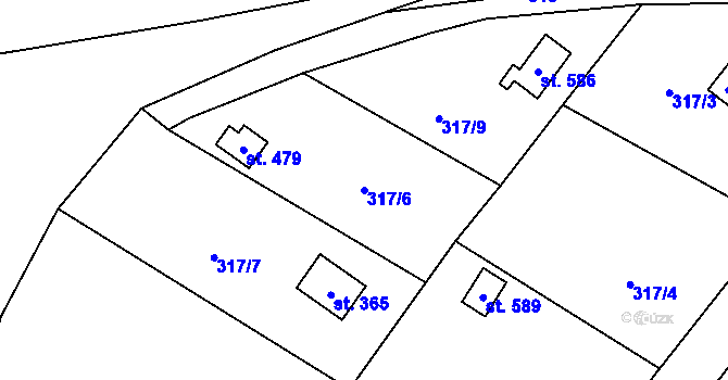 Parcela st. 317/6 v KÚ Struhařov u Mnichovic, Katastrální mapa