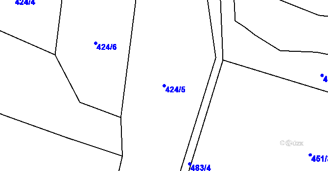 Parcela st. 424/5 v KÚ Struhařov u Mnichovic, Katastrální mapa
