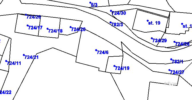 Parcela st. 724/6 v KÚ Struhařov u Mnichovic, Katastrální mapa