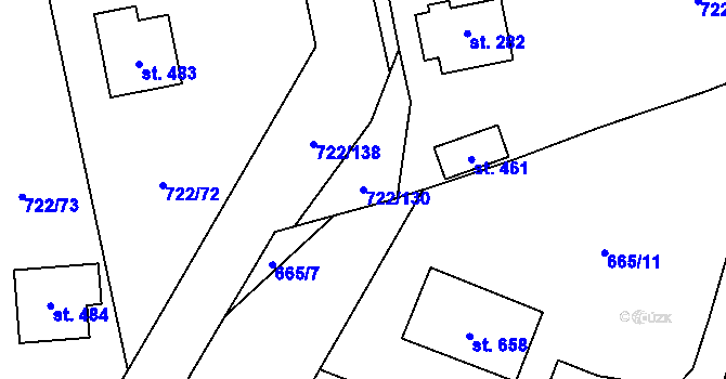 Parcela st. 722/130 v KÚ Struhařov u Mnichovic, Katastrální mapa