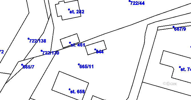Parcela st. 657 v KÚ Struhařov u Mnichovic, Katastrální mapa