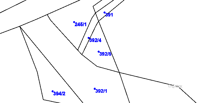 Parcela st. 392/5 v KÚ Struhařov u Mnichovic, Katastrální mapa
