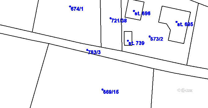 Parcela st. 783/8 v KÚ Struhařov u Mnichovic, Katastrální mapa