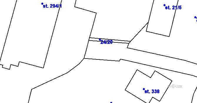 Parcela st. 375/16 v KÚ Struhy, Katastrální mapa