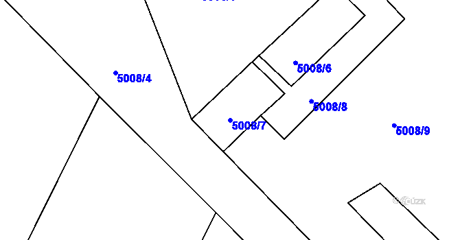Parcela st. 5008/7 v KÚ Struhy, Katastrální mapa