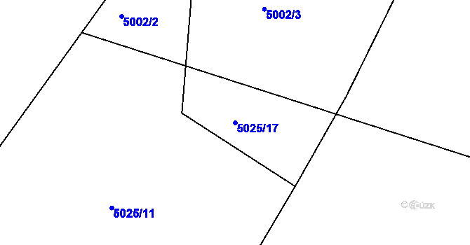 Parcela st. 5025/17 v KÚ Struhy, Katastrální mapa