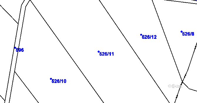 Parcela st. 526/11 v KÚ Protivec, Katastrální mapa