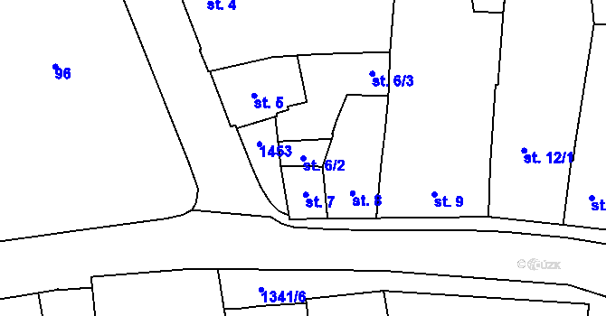 Parcela st. 6/2 v KÚ Strunkovice nad Blanicí, Katastrální mapa