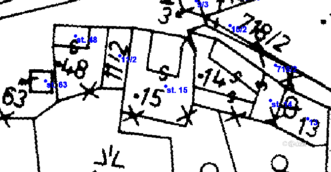 Parcela st. 15 v KÚ Šipoun, Katastrální mapa