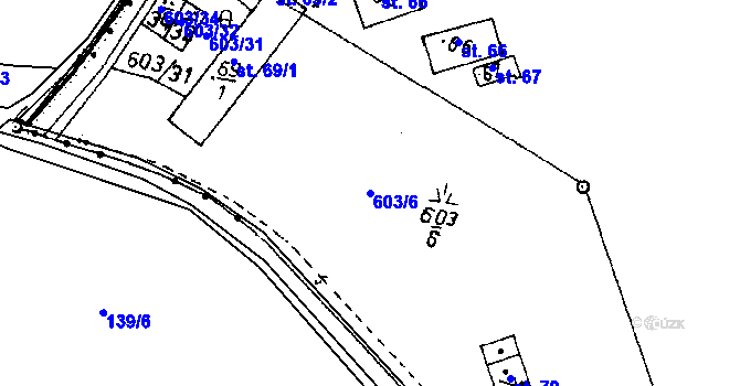 Parcela st. 603/6 v KÚ Šipoun, Katastrální mapa