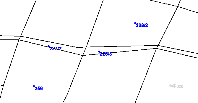 Parcela st. 228/3 v KÚ Přední Zborovice, Katastrální mapa
