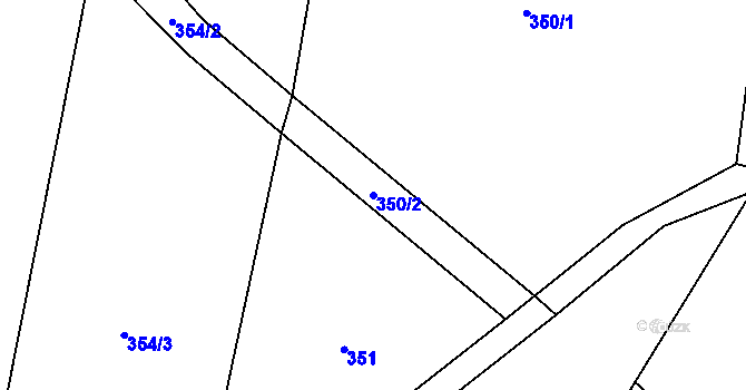 Parcela st. 350/2 v KÚ Přední Zborovice, Katastrální mapa