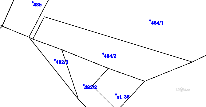 Parcela st. 484/2 v KÚ Přední Zborovice, Katastrální mapa
