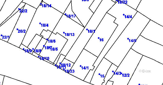 Parcela st. 18/1 v KÚ Strupčice, Katastrální mapa