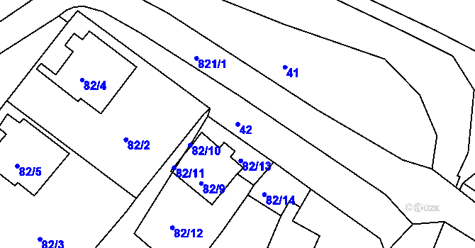 Parcela st. 42 v KÚ Strupčice, Katastrální mapa