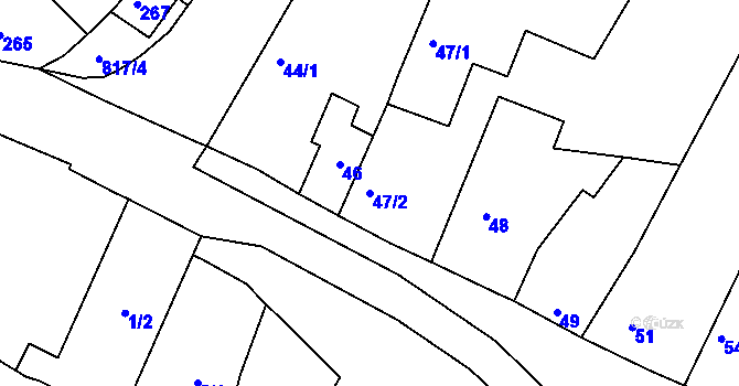 Parcela st. 47/2 v KÚ Strupčice, Katastrální mapa