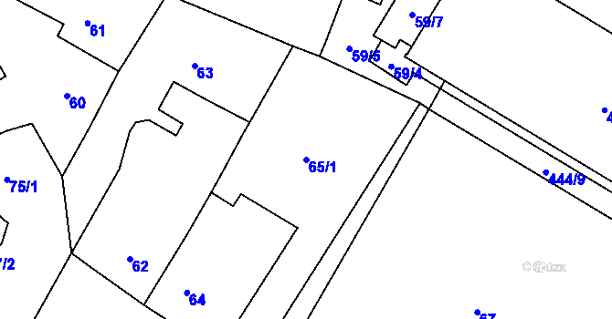 Parcela st. 65/1 v KÚ Strupčice, Katastrální mapa