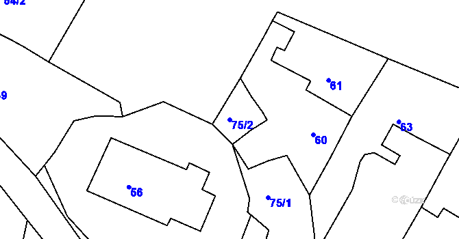 Parcela st. 75/2 v KÚ Strupčice, Katastrální mapa