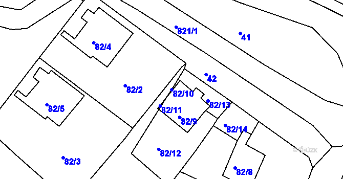 Parcela st. 82/10 v KÚ Strupčice, Katastrální mapa
