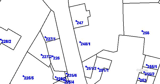 Parcela st. 248/1 v KÚ Strupčice, Katastrální mapa
