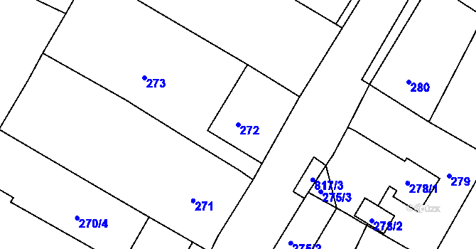 Parcela st. 272 v KÚ Strupčice, Katastrální mapa