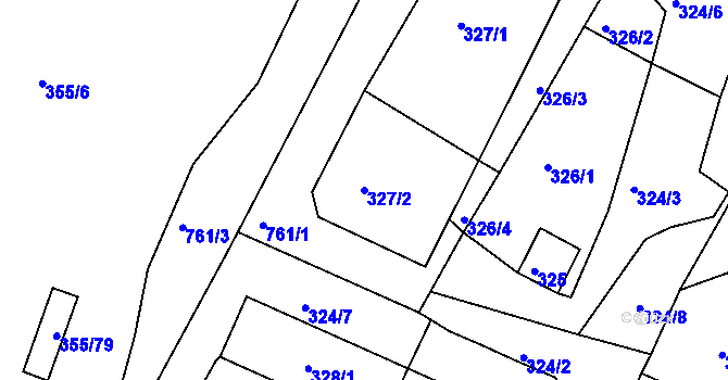 Parcela st. 327/2 v KÚ Strupčice, Katastrální mapa