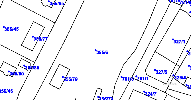 Parcela st. 355/6 v KÚ Strupčice, Katastrální mapa