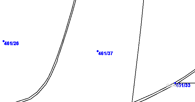 Parcela st. 461/37 v KÚ Strupčice, Katastrální mapa