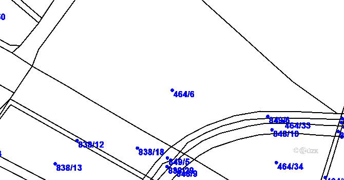 Parcela st. 464/6 v KÚ Strupčice, Katastrální mapa