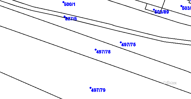 Parcela st. 497/78 v KÚ Strupčice, Katastrální mapa