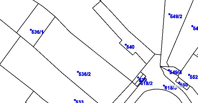 Parcela st. 538 v KÚ Strupčice, Katastrální mapa