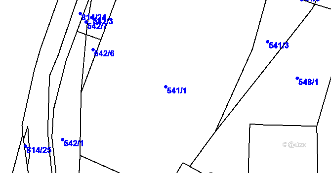 Parcela st. 541/1 v KÚ Strupčice, Katastrální mapa