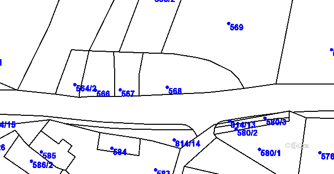 Parcela st. 568 v KÚ Strupčice, Katastrální mapa