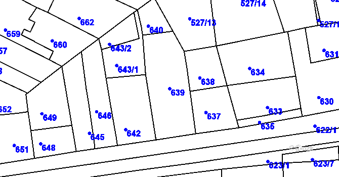 Parcela st. 639 v KÚ Strupčice, Katastrální mapa