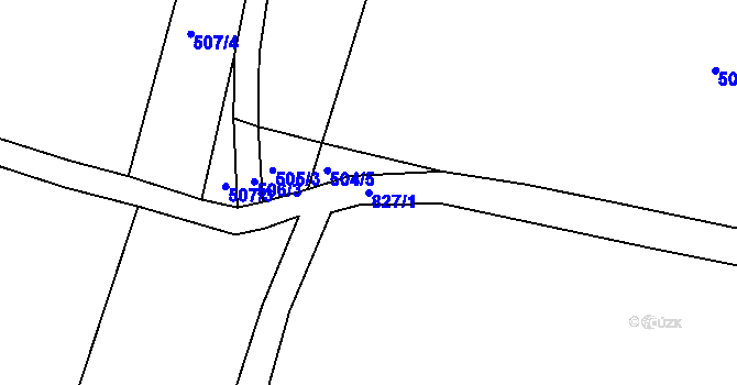 Parcela st. 827/1 v KÚ Strupčice, Katastrální mapa
