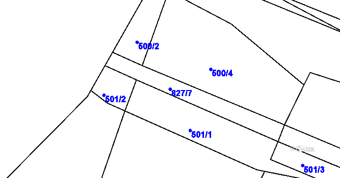 Parcela st. 827/7 v KÚ Strupčice, Katastrální mapa