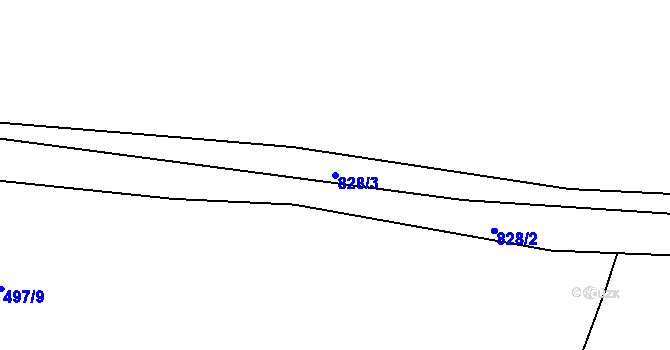 Parcela st. 828/3 v KÚ Strupčice, Katastrální mapa