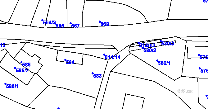 Parcela st. 814/14 v KÚ Strupčice, Katastrální mapa
