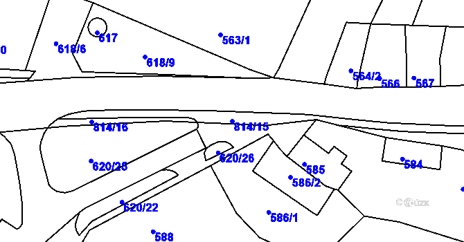 Parcela st. 814/15 v KÚ Strupčice, Katastrální mapa