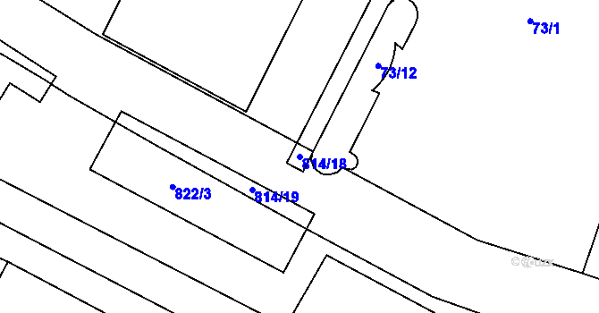 Parcela st. 814/18 v KÚ Strupčice, Katastrální mapa